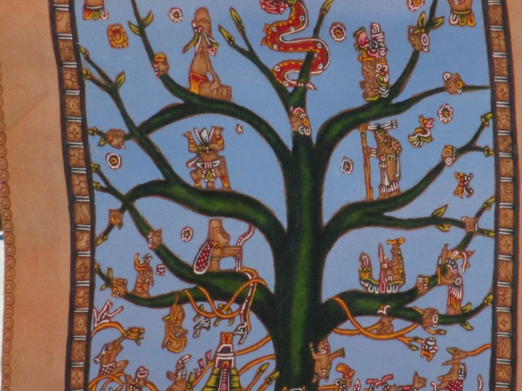 l'Arbre de vie est un symbole présent dans toutes les religions (Monothéistes ; Animistes ; Shintoïsme ; Hindouisme ; Bouddhisme ; Zoroastrisme ..etc) -1100 ans AV-JC , les Mayas (Méxique) construisaient des lieux de vie..Gigantesques et démesurés..Pourquoi.? Par folie des grandeurs ou folie de la foi, pour la guerre et le pouvoir..?! Ce peuple civilisé a ruiné son développement ,en exploitant avec abus , ses forêts et son environnement vital.. Au final cette civilisation a oublié l'importance des arbres... C'est elle qui a disparu..!! Alors n'oublions pas cet abri commun à l'Humanité.. Qui sait se diviser, si facilement soit par intérêts personnels, par fanatisme ou folie des grandeurs.?!!